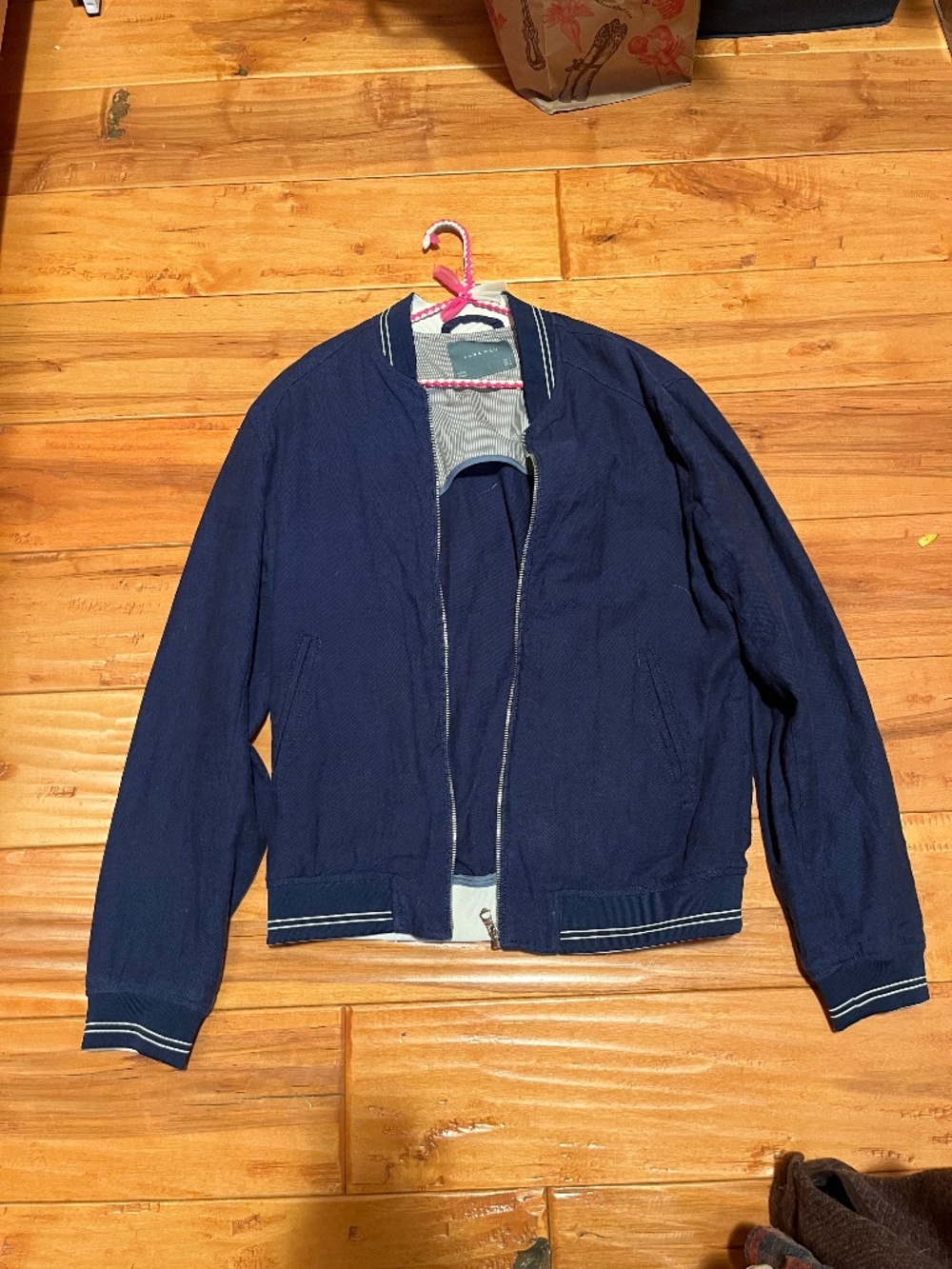 Blue bomber jacket